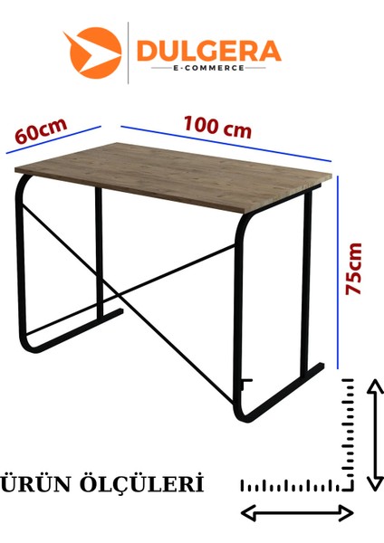 Metal Ayaklı Çalışma & Laptop Masası 60×100 cm – Modern Ofis/çalışma Masası