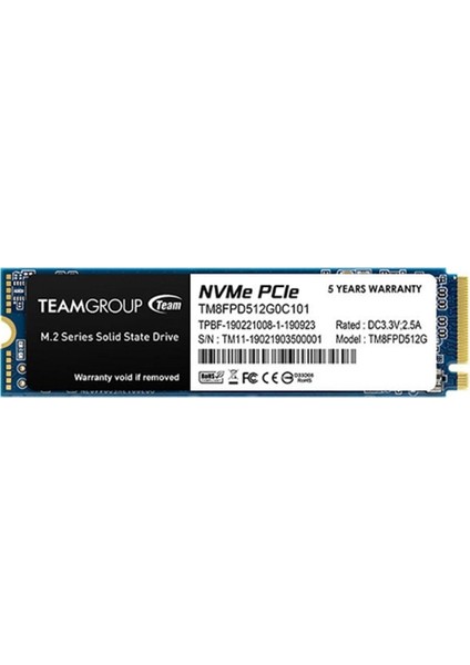 Team MP33 Pro 512GB 3400-2600MB/S M2 Pcıe Gen3 Nvme SSD