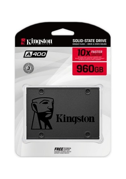 Kıngston SA400S37/960G 960GB 500/350MB/S 7mm Sata 3.0 SSD A400
