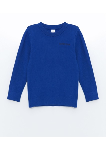 Yeni Sezon Bisiklet Yaka Baskılı Erkek Çocuk Triko Kazak