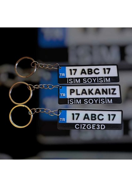 Kişiye Özel 3D Plaka Anahtarlık – Isim Yazılı, Araba Plaka Tasarımlı Anahtarlık