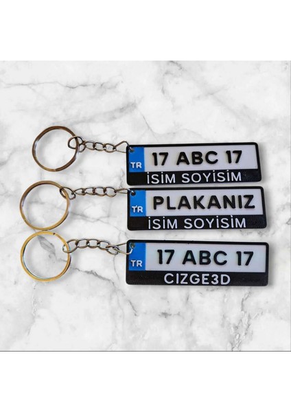 Kişiye Özel 3D Plaka Anahtarlık – Isim Yazılı, Araba Plaka Tasarımlı Anahtarlık modelleri