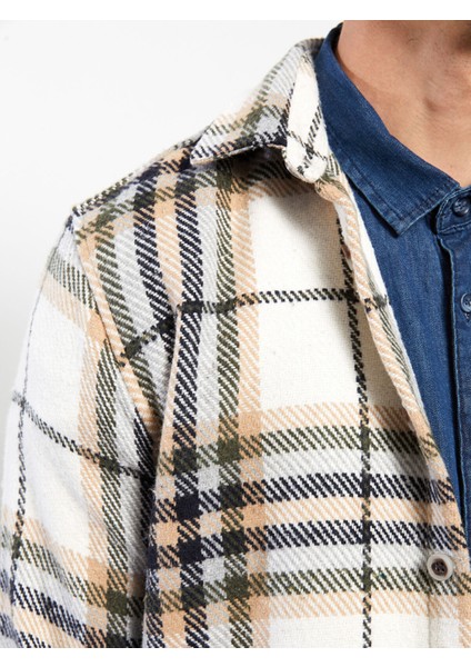 Yeni Sezon Regular Fit Uzun Kollu Ekose Erkek Gömlek Ceket modelleri