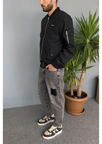 Dar Kesim Siyah Bomber Mont indirimleri