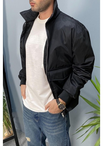 Büyük Cep Detaylı Siyah Mont modelleri