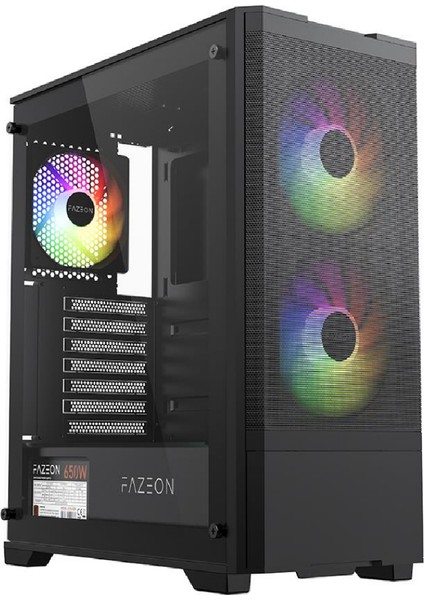 F16 650W 80PLUS Bronze Mesh 2X140MM&1X120MM Argb Fanlı Atx Siyah Bilgisayar Kasası