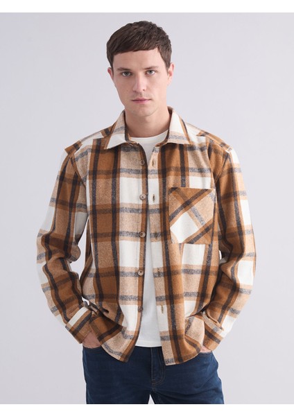 Yeni Sezon Regular Fit Uzun Kollu Ekose Erkek Gömlek Ceket