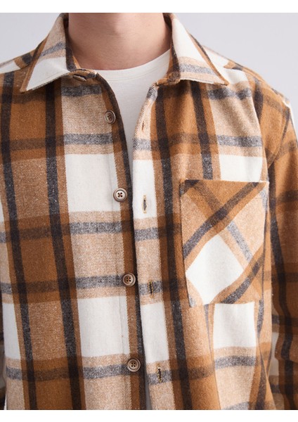 Yeni Sezon Regular Fit Uzun Kollu Ekose Erkek Gömlek Ceket modelleri