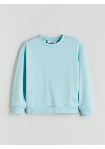 Yeni Sezon Bisiklet Yaka Kız Çocuk Sweatshirt