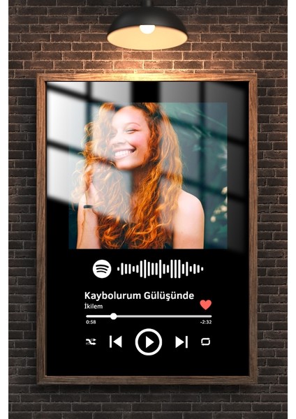 Kişiye Özel Hediyelik Spotify Müzik Kapağı Çerçeveli Metal Poster Tablo modelleri