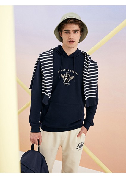 Yeni Sezon Uzun Kollu Baskılı Erkek Hoodie