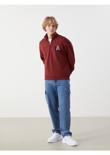 Yeni Sezon Dik Yaka Uzun Kollu Nakışlı Erkek Sweatshirt fiyatları