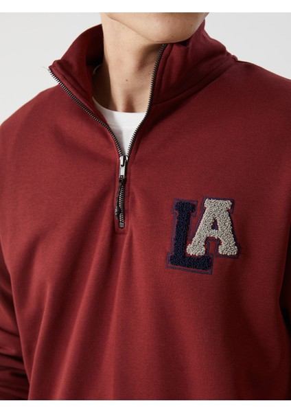 Yeni Sezon Dik Yaka Uzun Kollu Nakışlı Erkek Sweatshirt modelleri