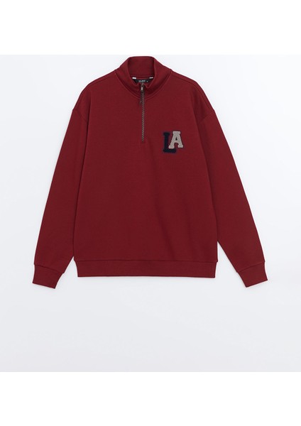 Yeni Sezon Dik Yaka Uzun Kollu Nakışlı Erkek Sweatshirt indirimleri