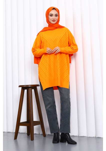 Oranj Bisiklet Yaka Soğuk İplik Triko Tunik fiyatları