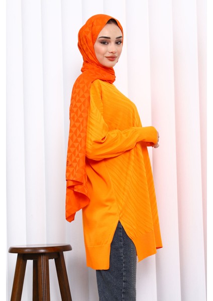 Oranj Bisiklet Yaka Soğuk İplik Triko Tunik fırsatları