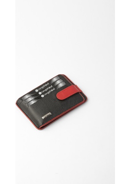 Hakiki Deri Minimalist Kartlık – 2521 - Siyah/kırmızı fiyatları