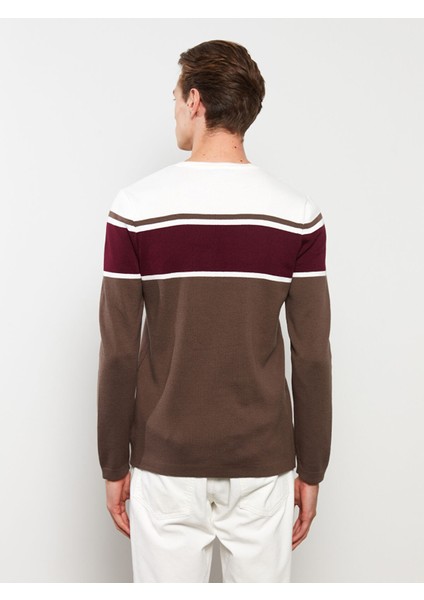 Yeni Sezon Bisiklet Yaka Uzun Kollu Renk Bloklu Erkek Triko Kazak indirimleri