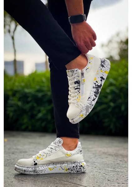 Nrtmsa Kb-02 Kuback Bağcıklı Crocodile Beyaz Sarı Günlük Erkek Ayakkabı (Numara: 40) modelleri