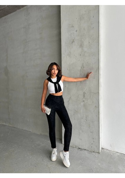 Lvsqvr Gizli Yan Fermuarlı Bulut Desenli Tayt Siyah H248638 (Beden: M) modelleri