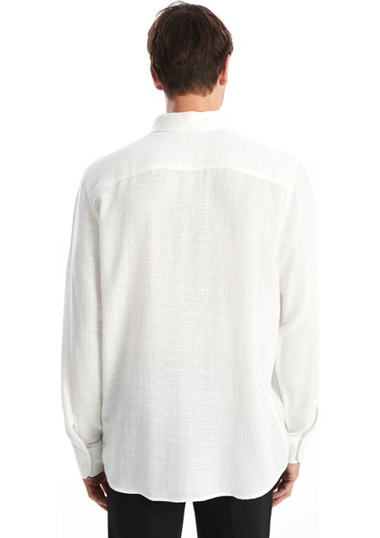 Yeni Sezon Regular Fit Uzun Kollu Armürlü Erkek Gömlek fırsatları