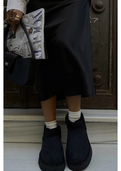 Kalın Yüksek Tabanlı Içi Kürklü Suya Dayanıklı Spor Kısa Kadın Bot Platform Taban indirimleri