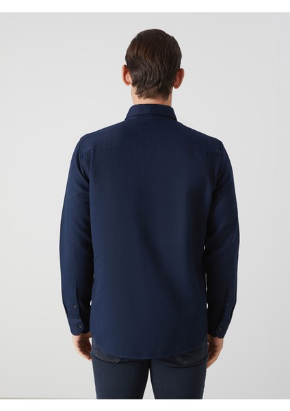 Yeni Sezon Regular Fit Uzun Kollu Armürlü Erkek Gömlek fırsatları