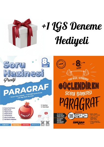 Nartest ve Ankara 8.sınıf (Lgs) Paragraf ve Güçlendiren Soru Bankası + 1 Lgs Deneme Hediyeli