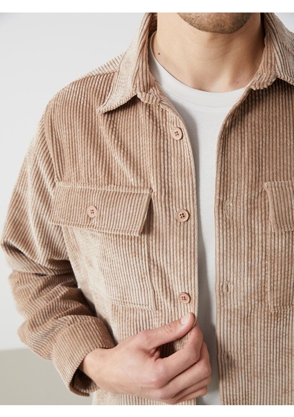 Yeni Sezon Regular Fit Uzun Kollu Kadife Erkek Gömlek modelleri