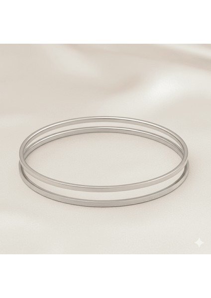 Kadın Çelik Ajda Bileklik - 2 Li Model - Gümüş Renk fırsatları