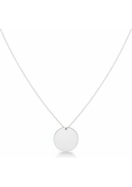 Klasik Model Gümüş Renk Isme Özel Yazılı 925 Ayar Gümüş Kadın Kolye