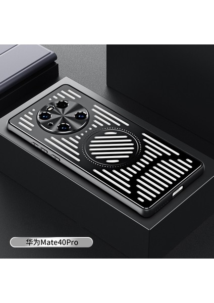 Huawei Mate 40 Pro Kılıfı, Manyetik Metal Isı Dağıtıcı Koruyucu Kılıf-Siyah (Yurt Dışından)