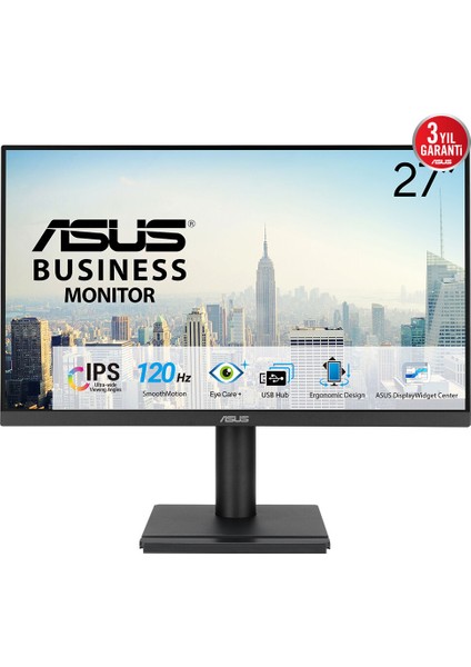Asus VA279QGS 27 IPS 1920X1080 1ms 120Hz 350CD Dp HDMI VGA USB Hoparlör Vesa 3yıl Flıcker-Free,çerçevesiz,düşük Mavi Işık,pivot Monitör