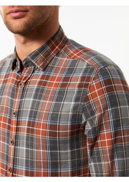 Yeni Sezon Slim Fit Uzun Kollu Ekose Erkek Gömlek fırsatları