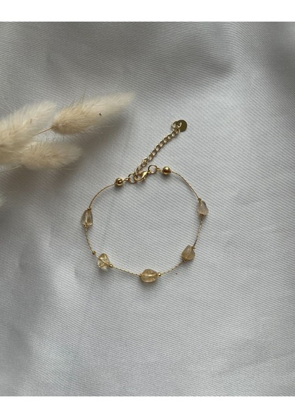 Amorf Sitrin Taşı Altın Kaplama Bileklik El Yapımı fiyatları