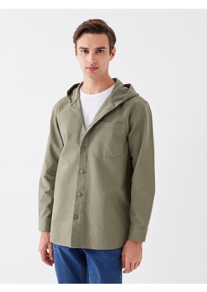 Yeni Sezon Kapüşonlu Rahat Kalıp Uzun Kollu Erkek Gömlek Ceket fiyatları