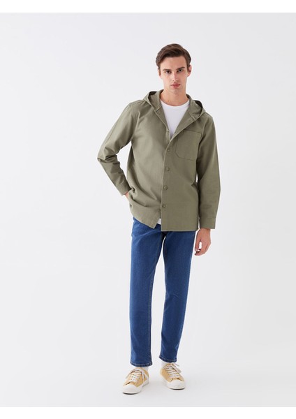 Yeni Sezon Kapüşonlu Rahat Kalıp Uzun Kollu Erkek Gömlek Ceket modelleri