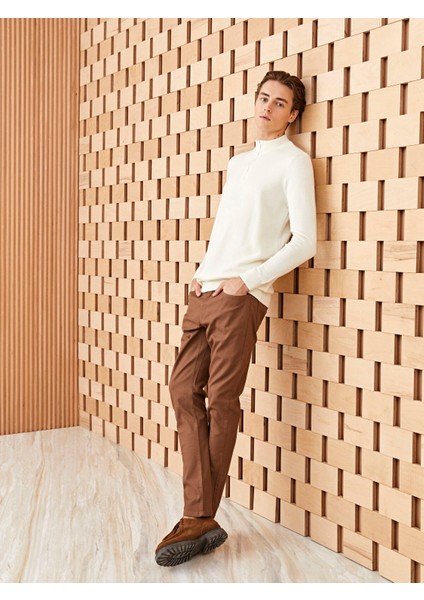 Yeni Sezon Fermuarlı Dik Yaka Uzun Kollu Erkek Triko Kazak modelleri