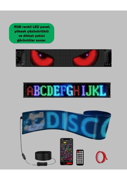 Lvsqvr USB Girişli Rgb LED Tabela Ayarlanabilir Parlaklık ve Kayan Yazı Özellikli modelleri