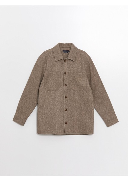 Yeni Sezon Regular Fit Uzun Kollu Kaşe Erkek Gömlek Ceket indirimleri