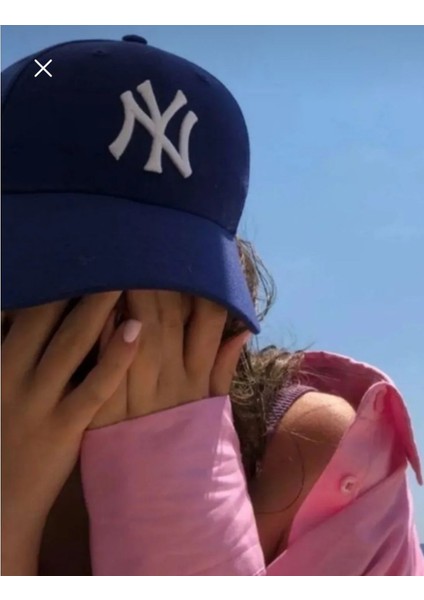 Spor Unisex Arkası Cırtlı Ayarlanabilir Ny Lacivert Beyaz Nakışlı Cap Şapka