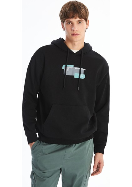 Yeni Sezon Uzun Kollu Baskılı Erkek Kalın Hoodie