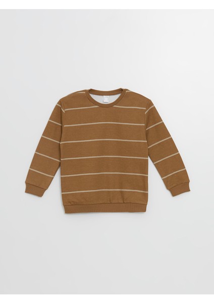 Yeni Sezon Bisiklet Yaka Uzun Kollu Baskılı Erkek Bebek Sweatshirt 2'li modelleri