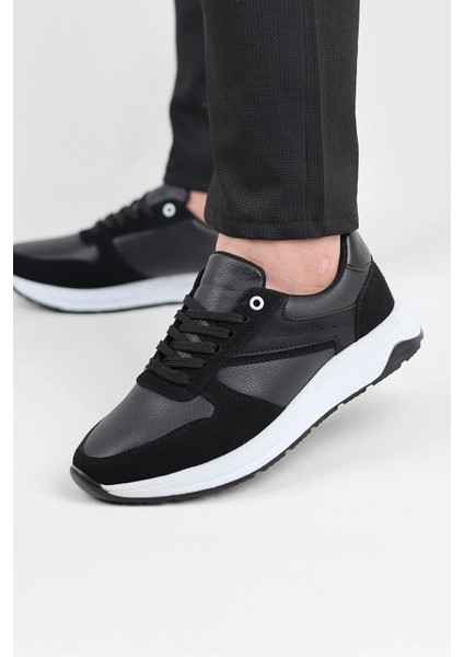 Siyah Erkek Spor Sneaker Ayakkabı Ortopedik Tabanlı D100 indirimleri