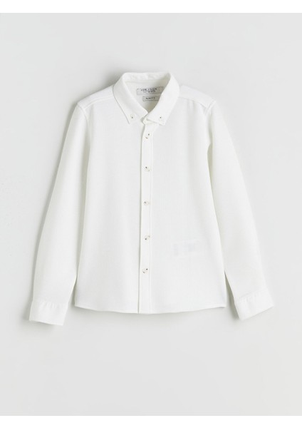 Yeni Sezon Uzun Kollu Dokulu Erkek Çocuk Gömlek