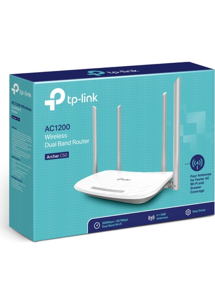 Tp-Lınk Archer C50 AC1200 4port Gıgabıt 4 Anten 2.4ghz+5ghz Router modelleri