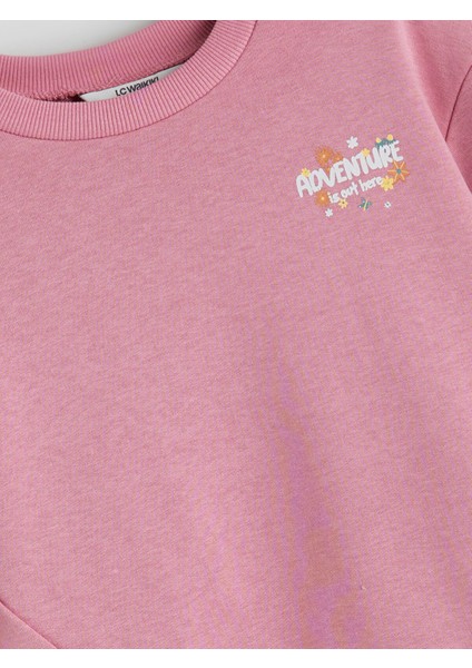 Yeni Sezon Bisiklet Yaka Baskılı Uzun Kollu Kız Çocuk Sweatshirt fiyatları