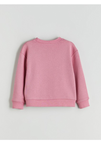 Yeni Sezon Bisiklet Yaka Baskılı Uzun Kollu Kız Çocuk Sweatshirt modelleri