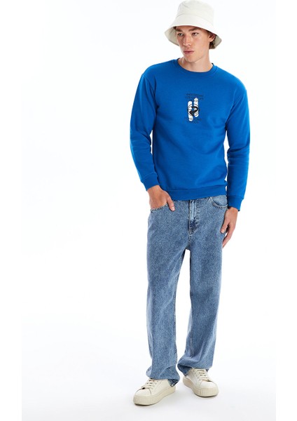 Yeni Sezon Bisiklet Yaka Baskılı Erkek Kalın Sweatshirt fiyatları