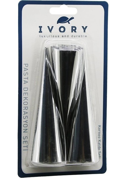 Ieg® 3pcs Korneo Kalip - Pasta Dekorasyon Çap: 3cm x Uzunluk: 12CM (4887)